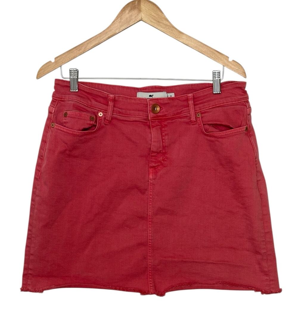 Vineyard Vines Peach Denim Mini Skirt Size 12